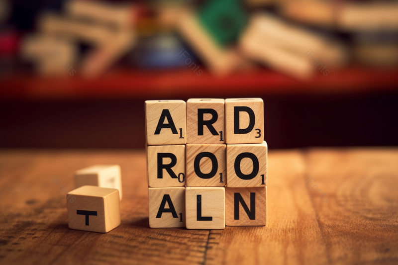 一些木块上面写字字母对放在桌子上模糊背景,高清,摄影图,摄影图片,图片大全,摄影图免费下载